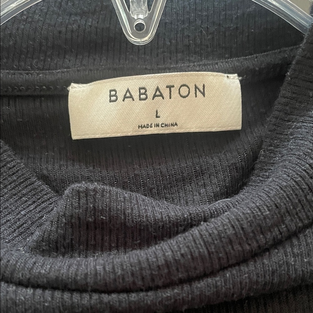 Babaton Black Crop Top L Mock Turtle - Picture 4 of 4